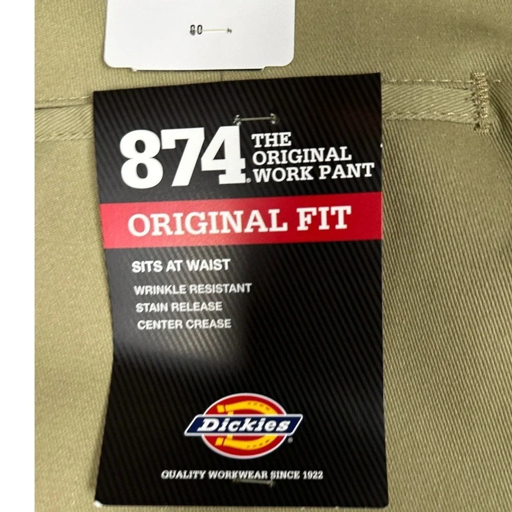 NEW Dickies 874 Original Fit Work Pants Mens 44X30 Khaki Tan Flat Front Chinos